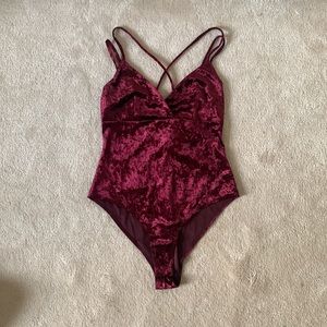 Forever 21 Red Velvet Bodysuit